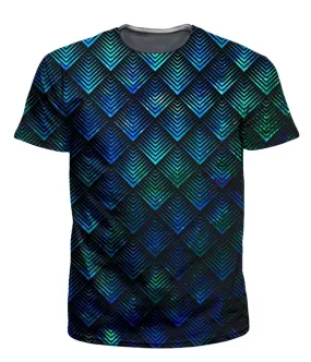 Galactic Dragon Scale Teal Men's T-Shirt (Clearance)