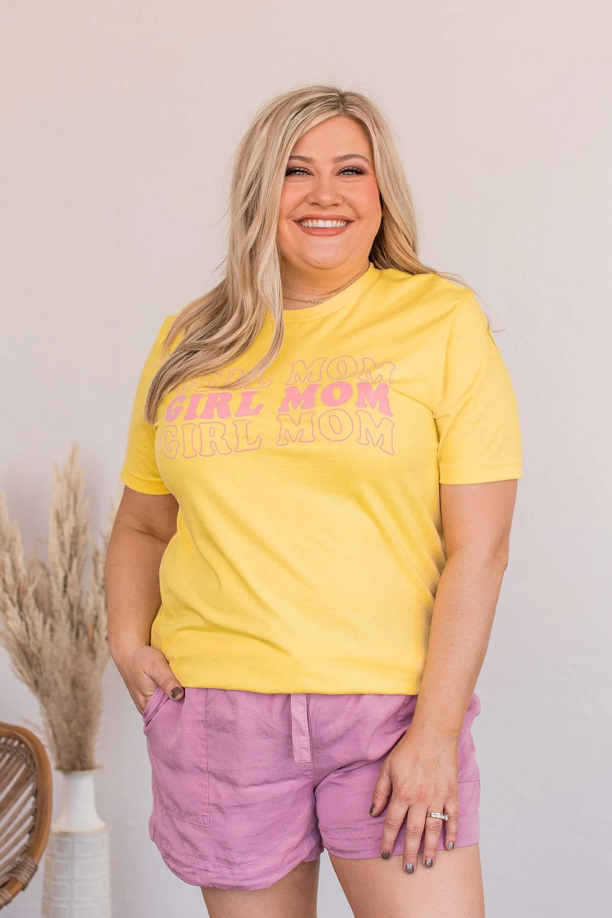 Yellow Graphic Tee for Girl Mom