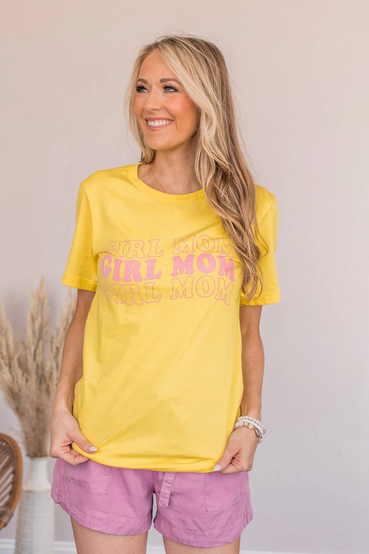 Yellow Graphic Tee for Girl Mom