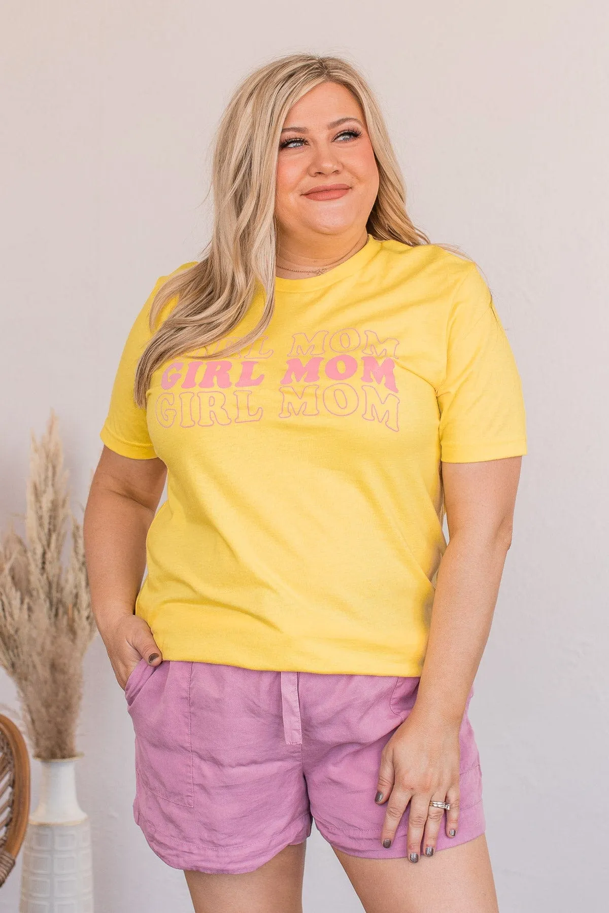 Yellow Graphic Tee for Girl Mom