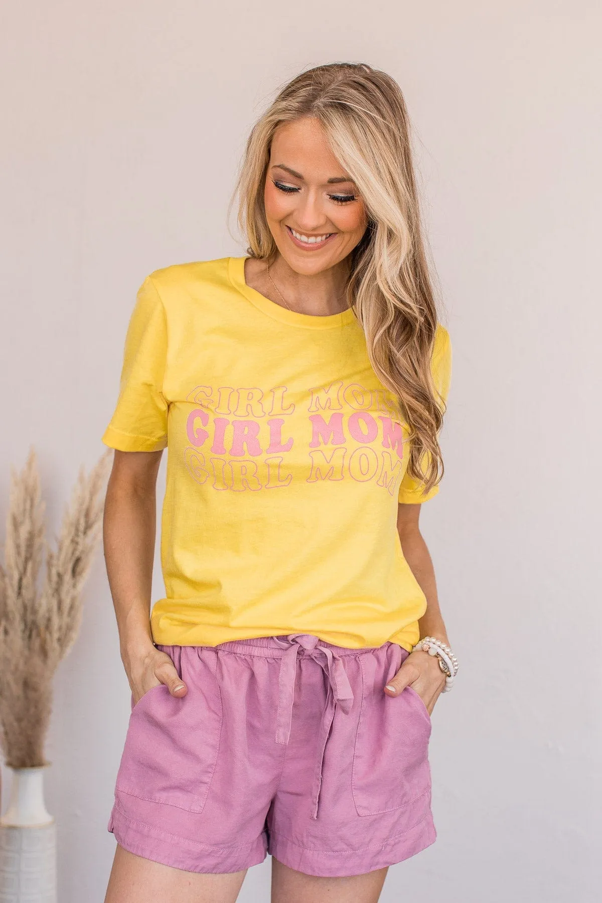 Yellow Graphic Tee for Girl Mom