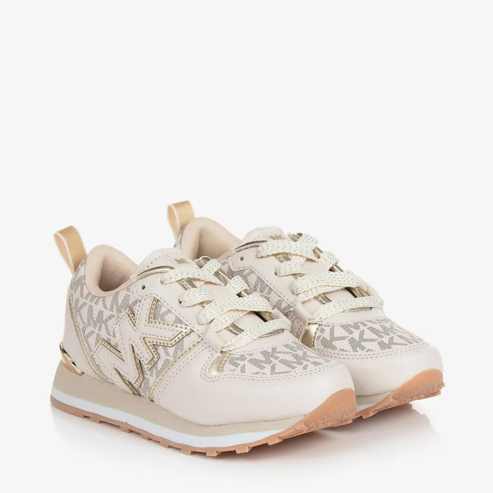 Girls Ivory Lace-Up Trainers