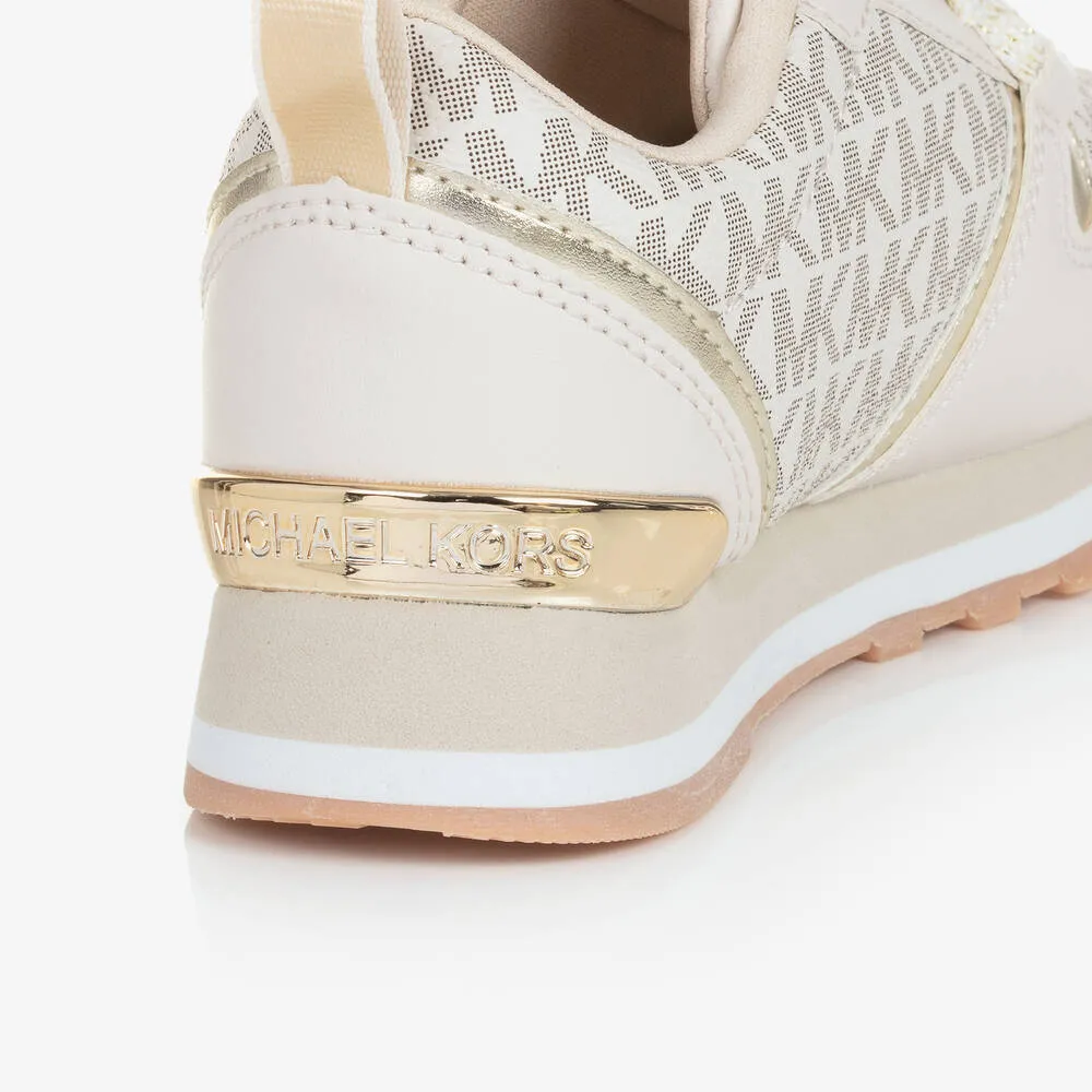 Girls Ivory Lace-Up Trainers