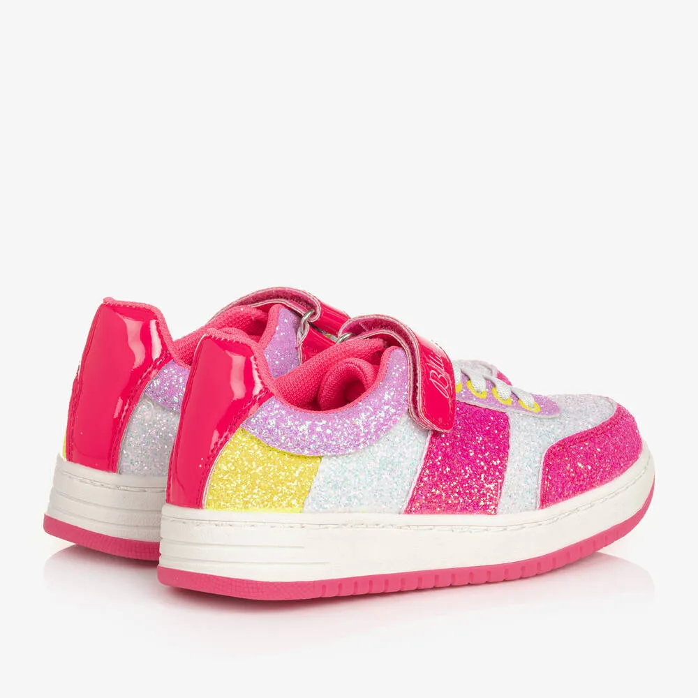 Girls Pink Glitter Trainers