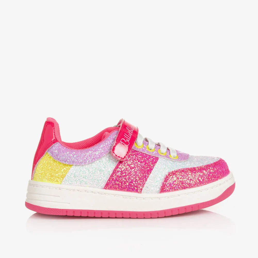 Girls Pink Glitter Trainers