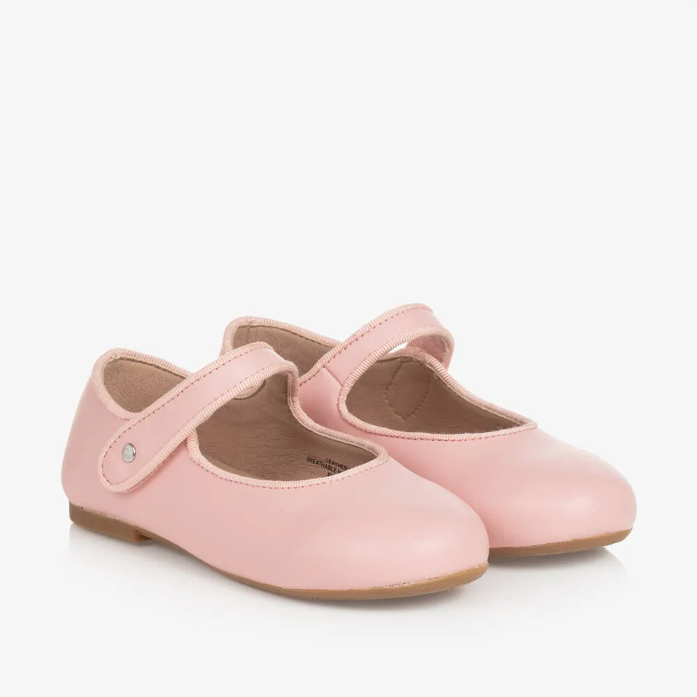 Girls Pink Leather Pumps