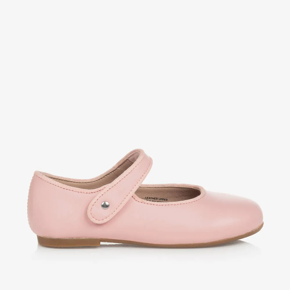 Girls Pink Leather Pumps