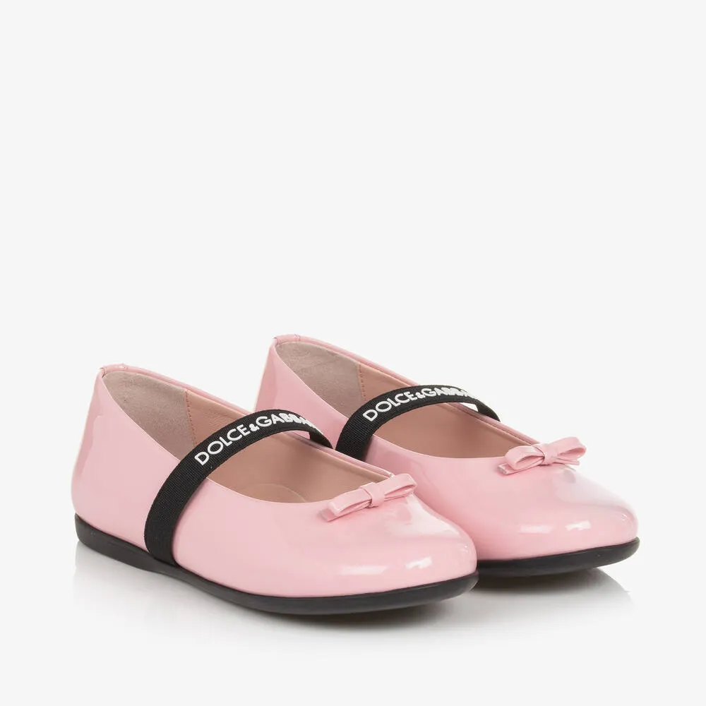 Girls Pink Patent Leather Pumps