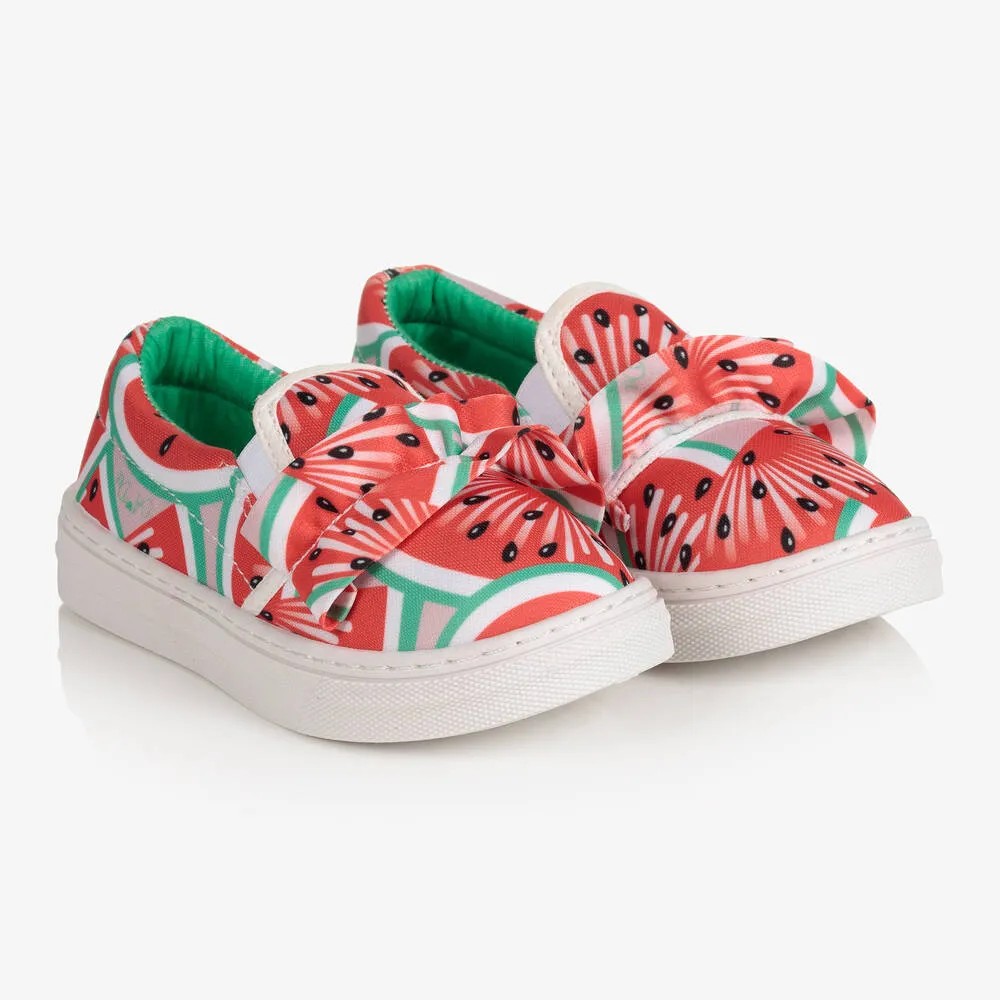 Girls Red Watermelon Trainers