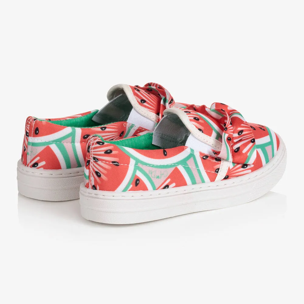 Girls Red Watermelon Trainers