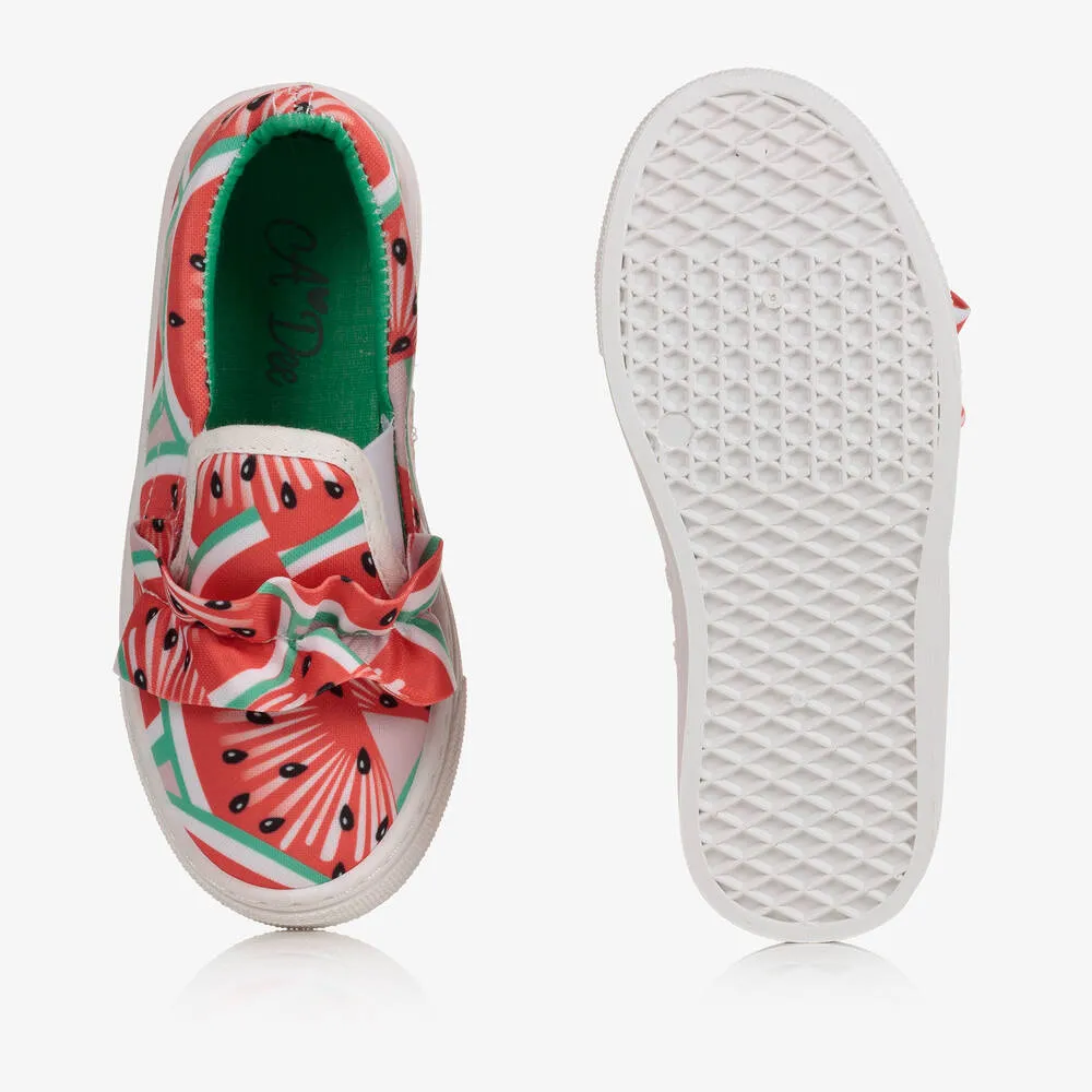 Girls Red Watermelon Trainers