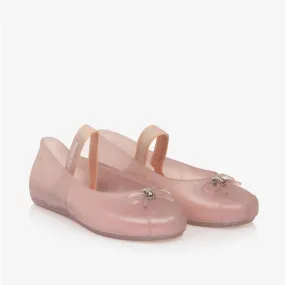 Girls Sparkly Pink Jelly Pumps