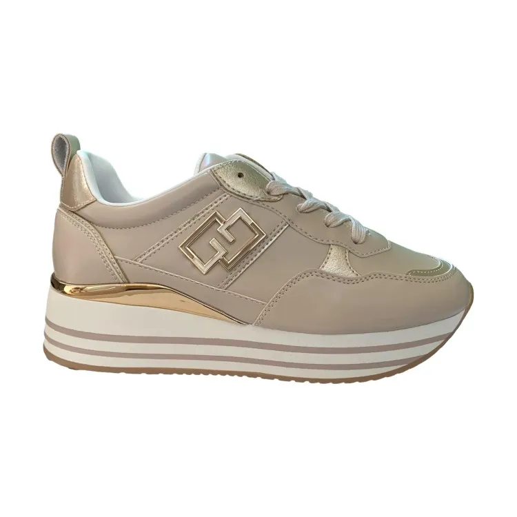 Beige Gold & Gold GB833 Women's Sneakers