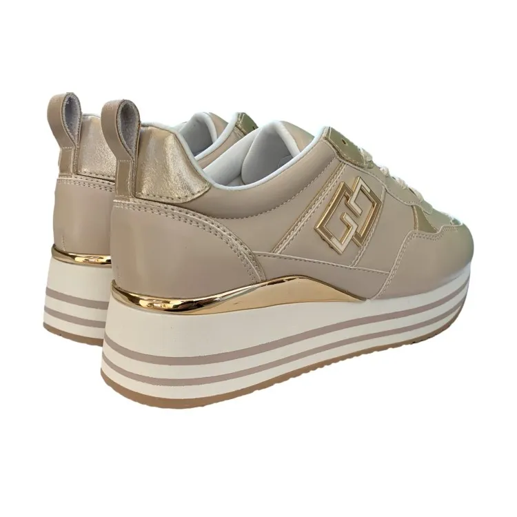 Beige Gold & Gold GB833 Women's Sneakers