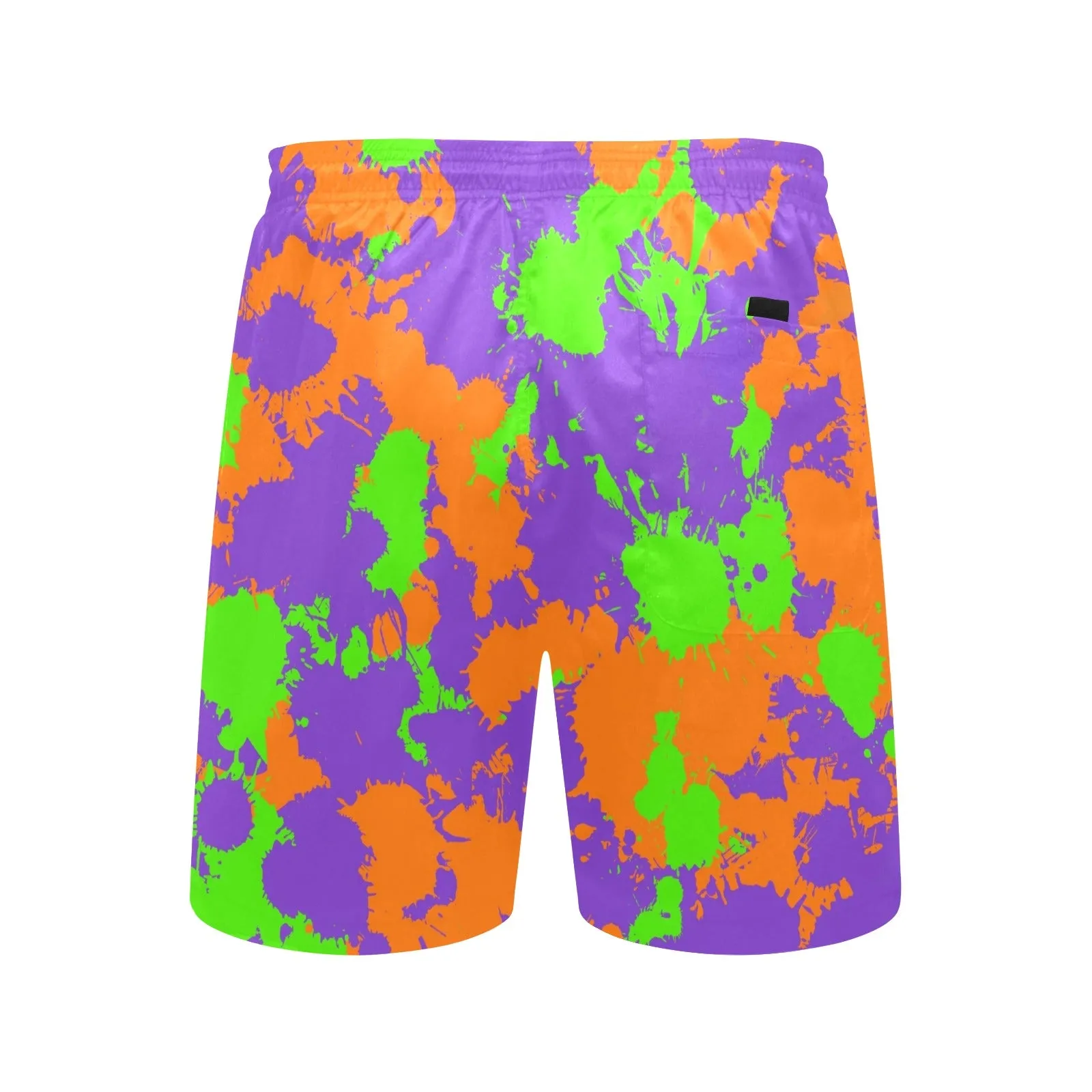 Green Purple Orange Slime Swim Shorts Boys 90s Retro Vintage Splatter Pattern