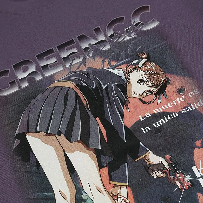 GREENGC Killer Girl Shooter Anime T-Shirt