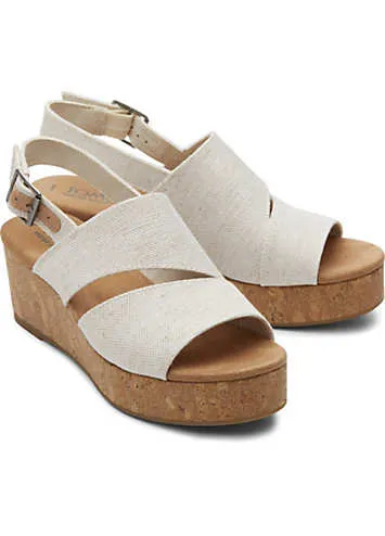 Grey Claudine Wedges by Toms at Look Again