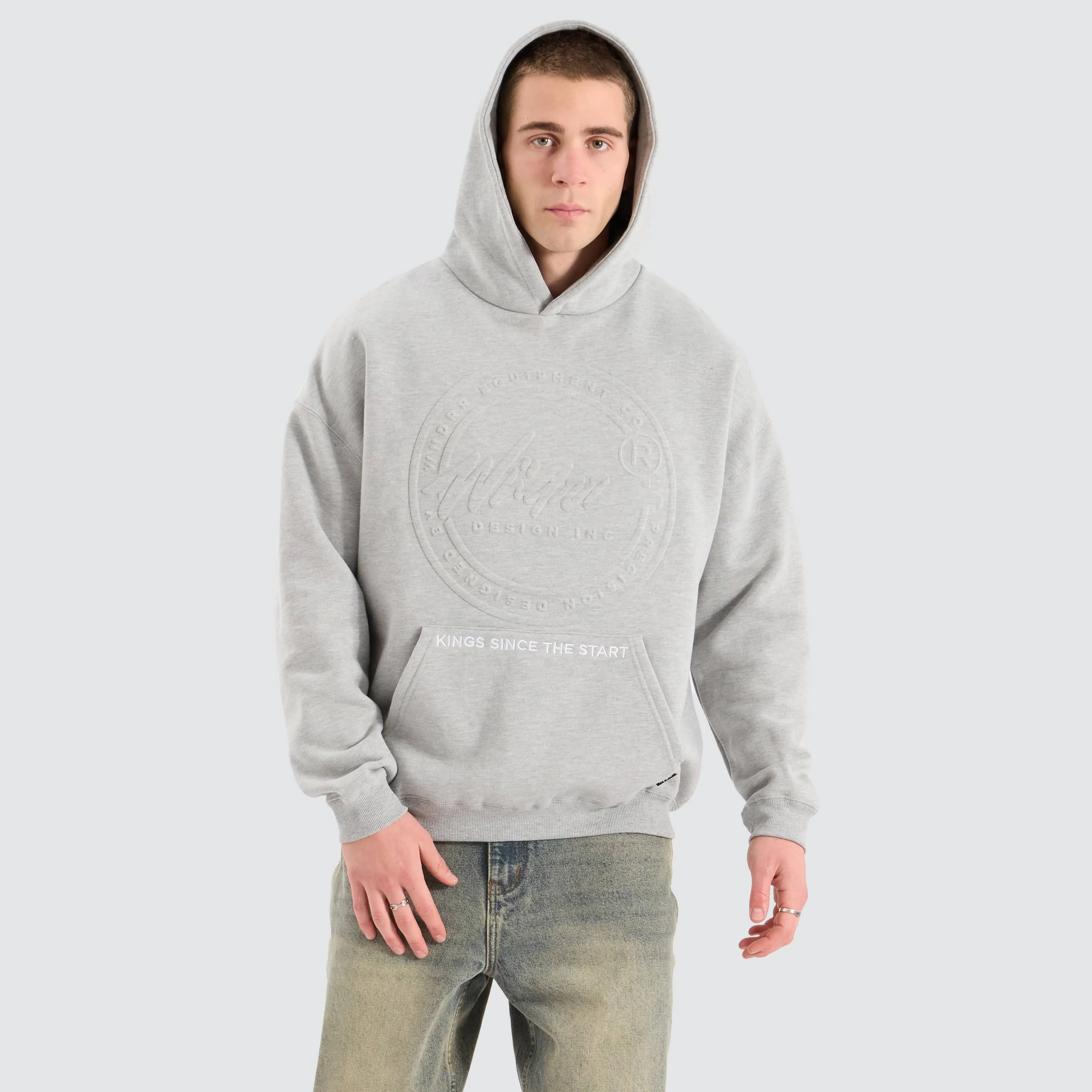 Grey Hoodie with Full Press