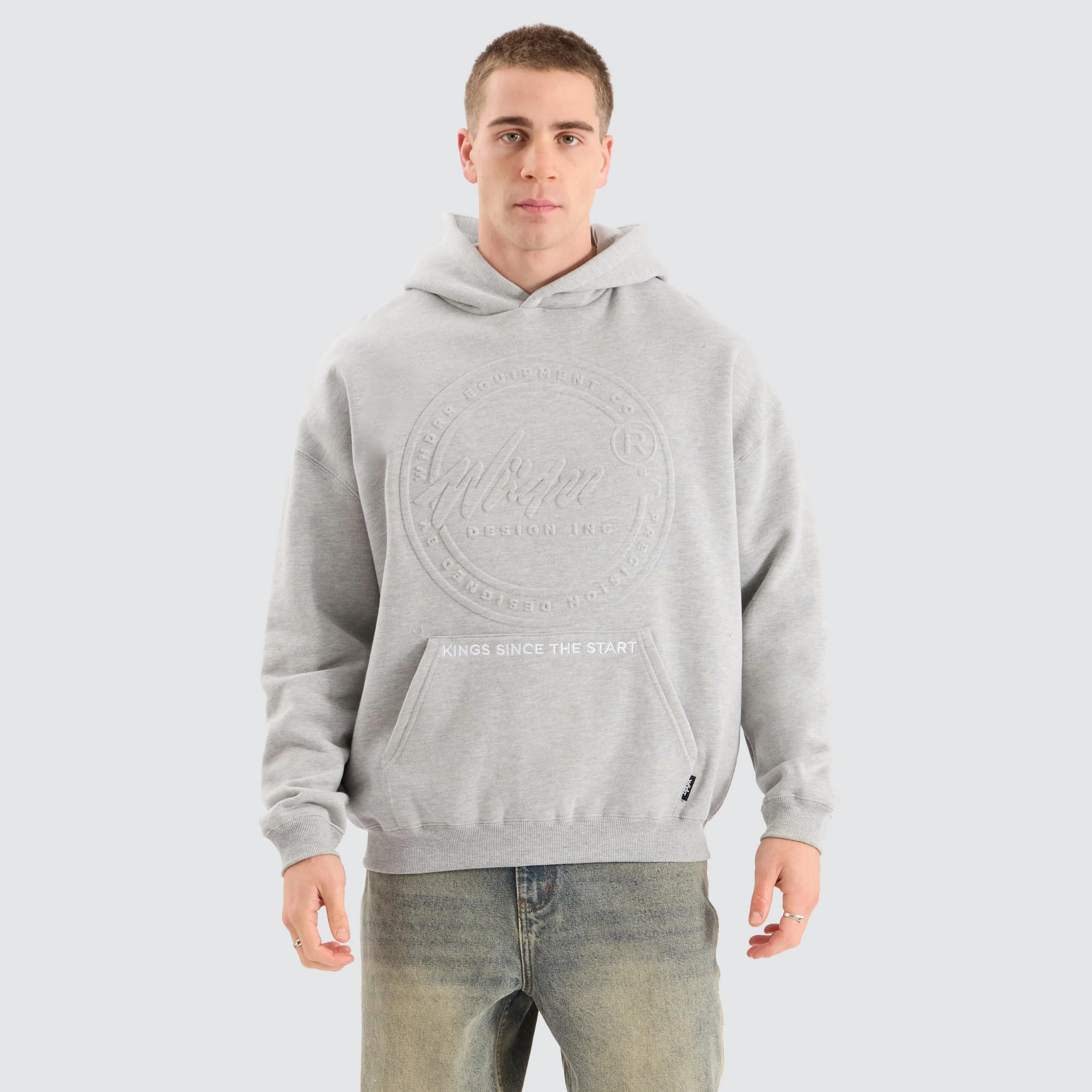 Grey Hoodie with Full Press