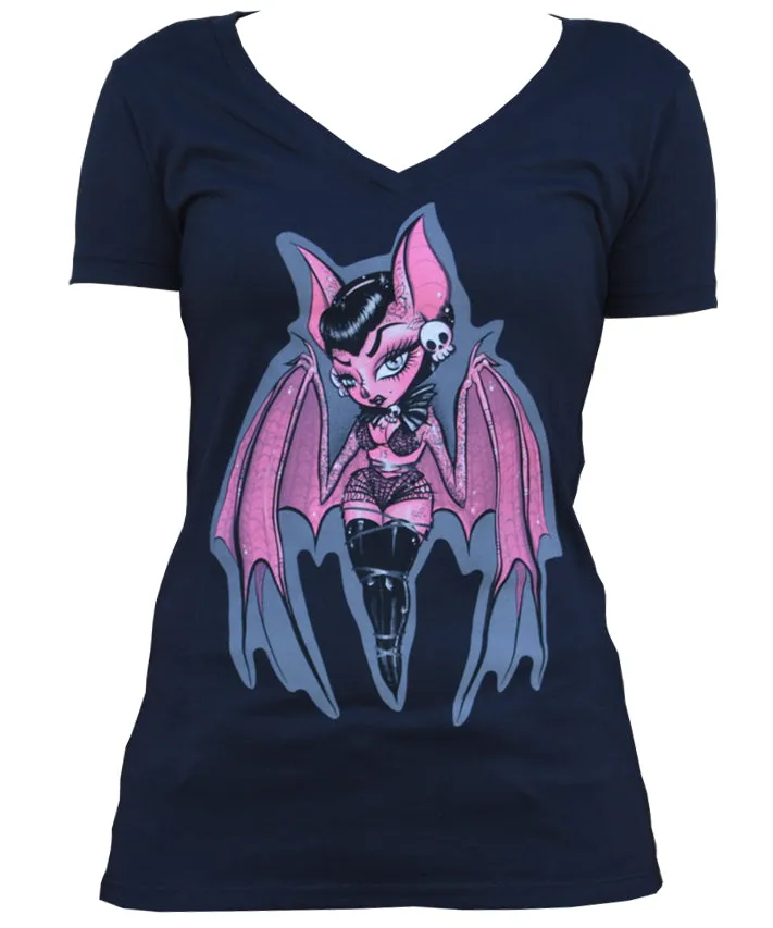 Hanging Around Bat Girl V Neck