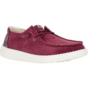 HEYDUDE Wendy Corduroy Leo Shoes Burgundy