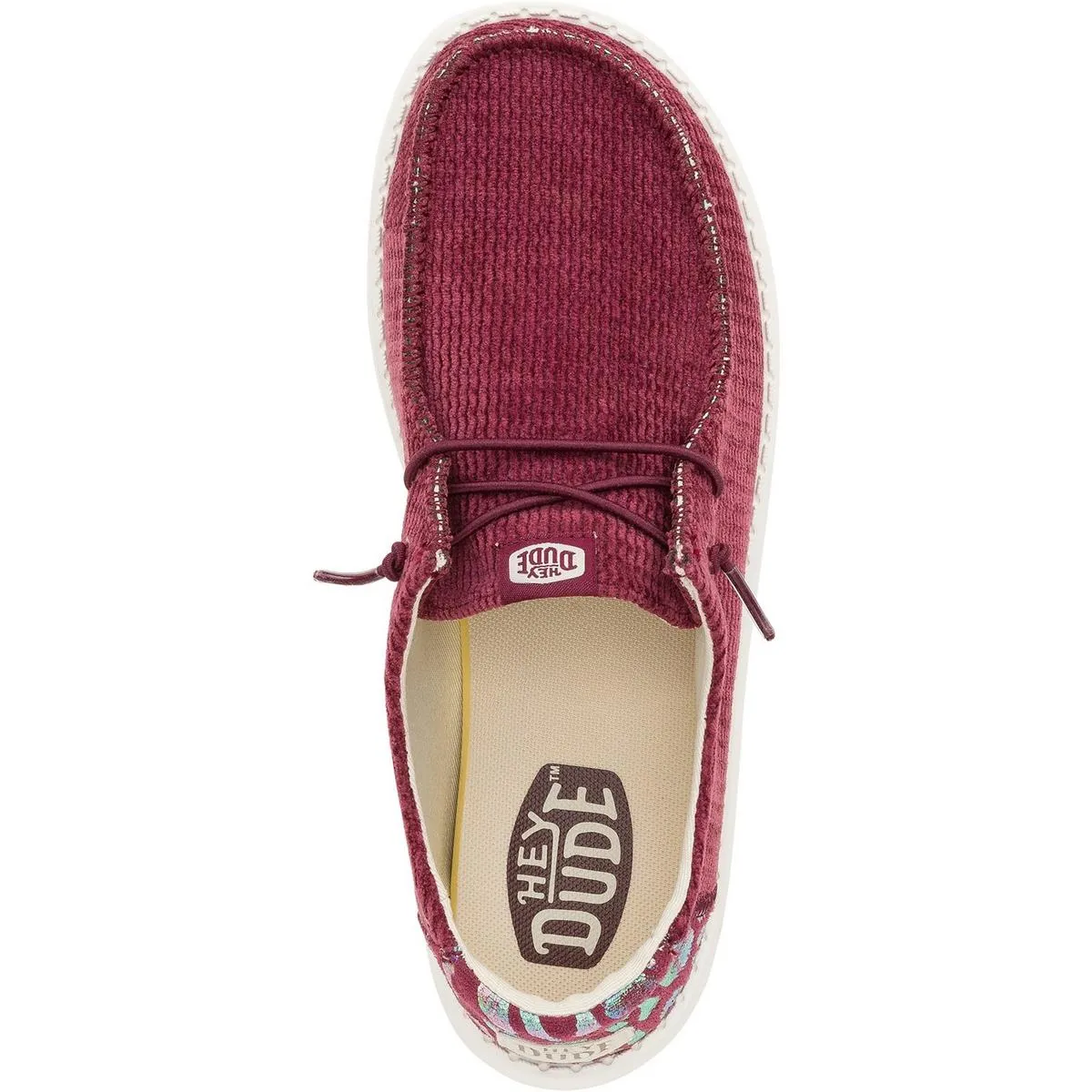 HEYDUDE Wendy Corduroy Leo Shoes Burgundy