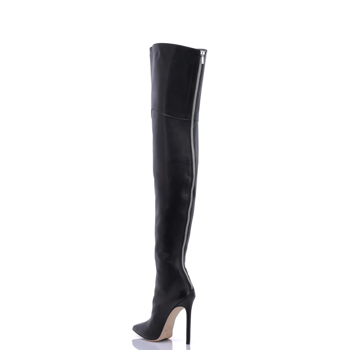 High Italian THIGH boots VESPER with full back zipper in genuine leath