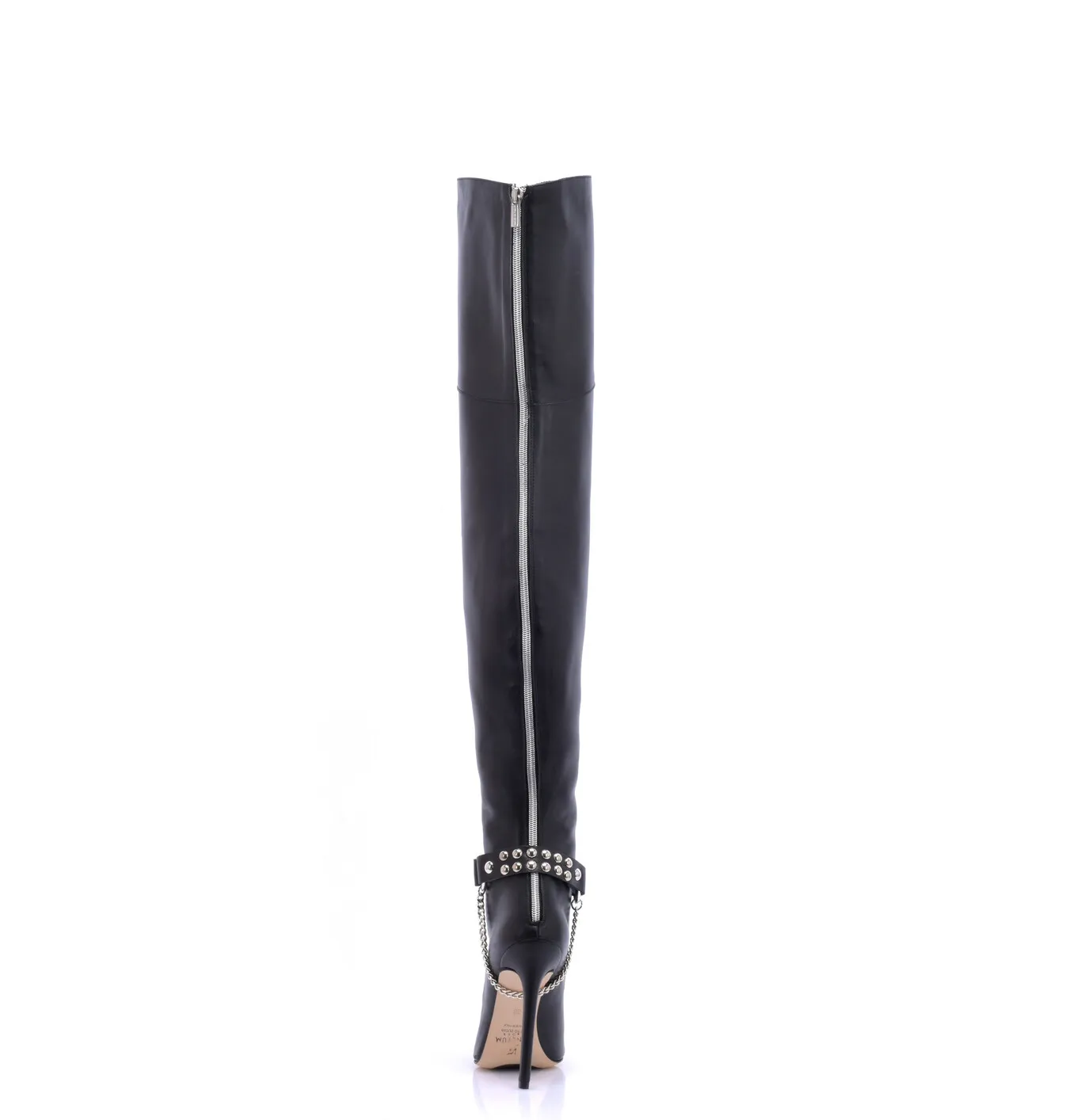 High Italian THIGH boots VESPER with full back zipper in genuine leath