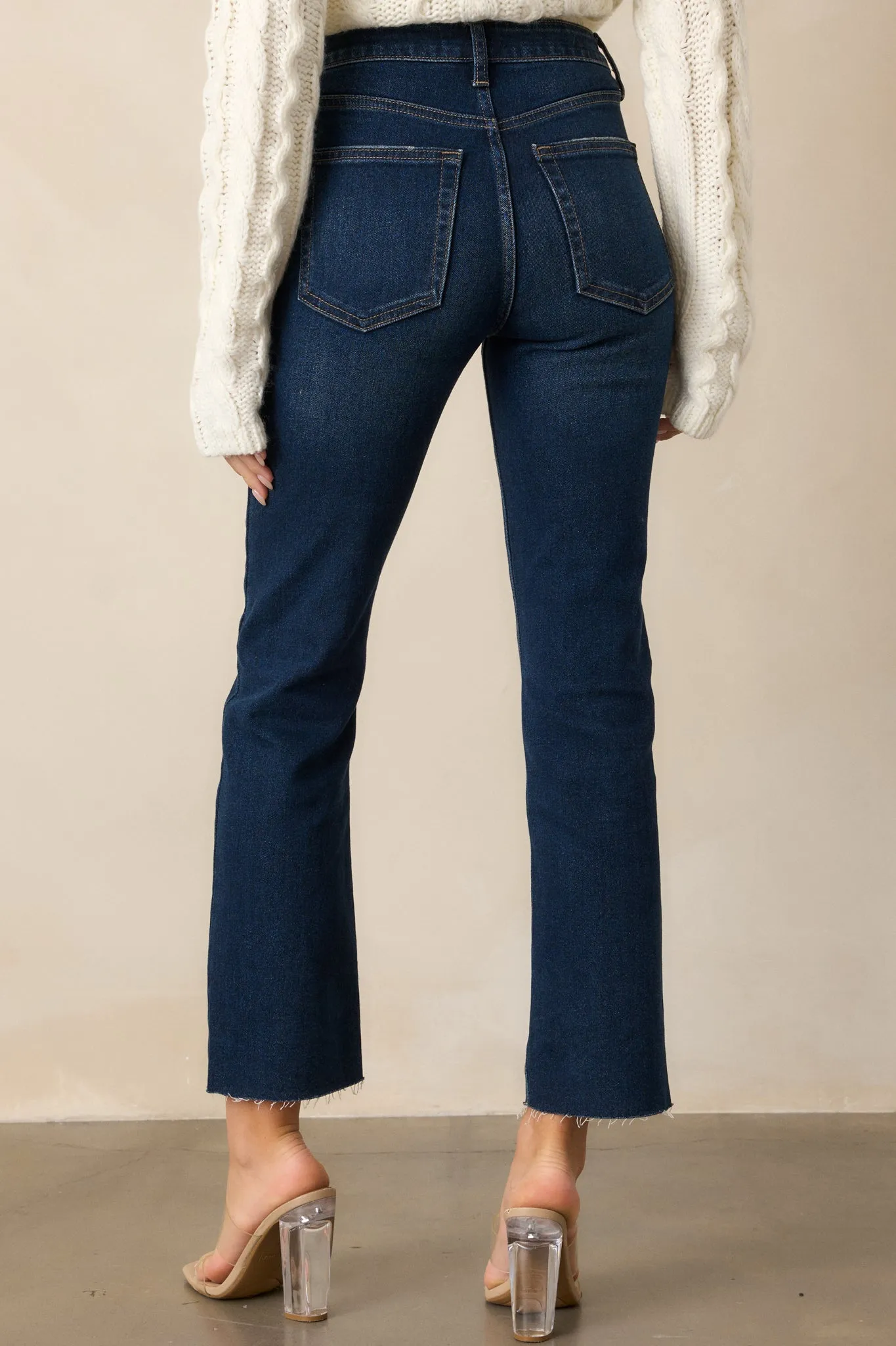 High Standards Dark Wash Cropped Straight Leg Jeans