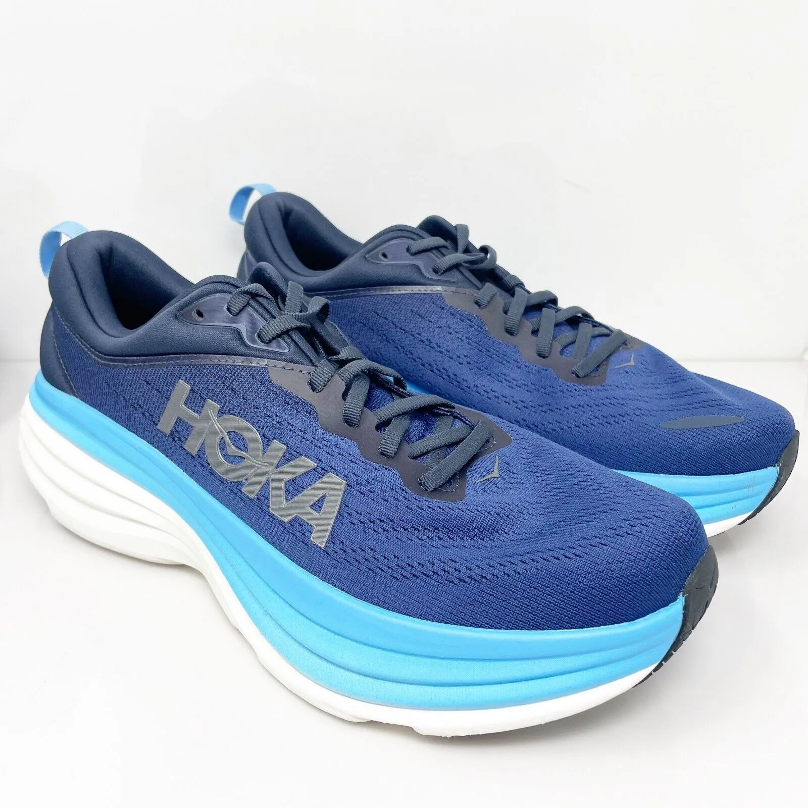 Hoka One One Mens Bondi 8 1123202 OSAA Blue Running Shoes Sneakers Size 12 D