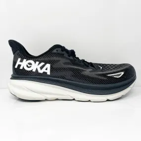 Hoka One One Mens Clifton 9 1127895 BWHT Black Running Shoes Sneakers Size 10.5D