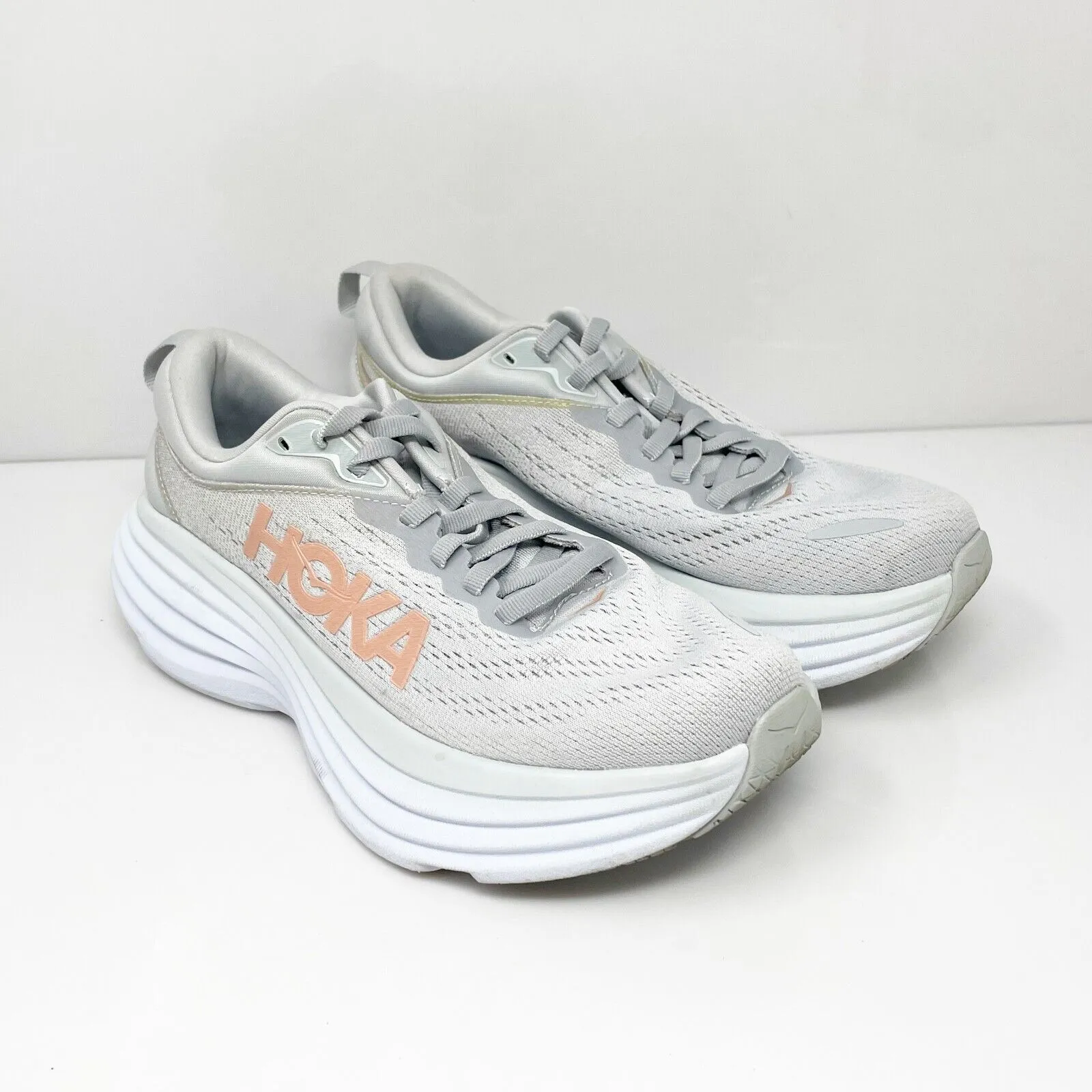 Hoka One One Womens Bondi 8 1127952 HMLR Gray Running Shoes Sneakers Size 6 B