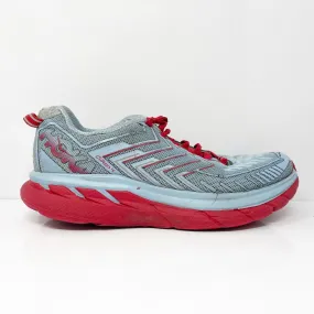 Hoka One One Womens X OV Clifton 4 1107230 PBGB Gray Running Shoes Sneakers Sz 7