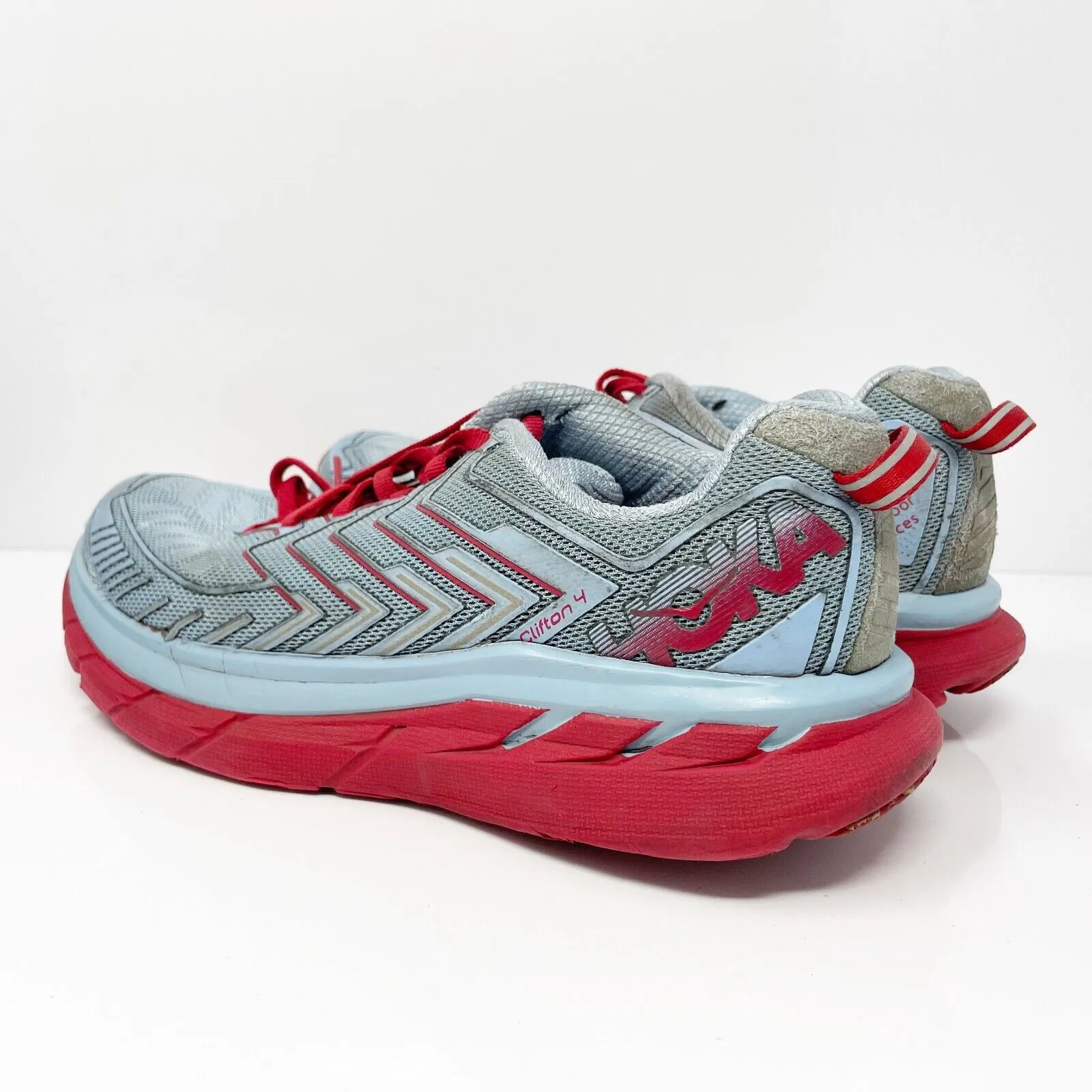 Hoka One One Womens X OV Clifton 4 1107230 PBGB Gray Running Shoes Sneakers Sz 7