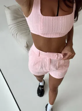 Womens Pink Short Set