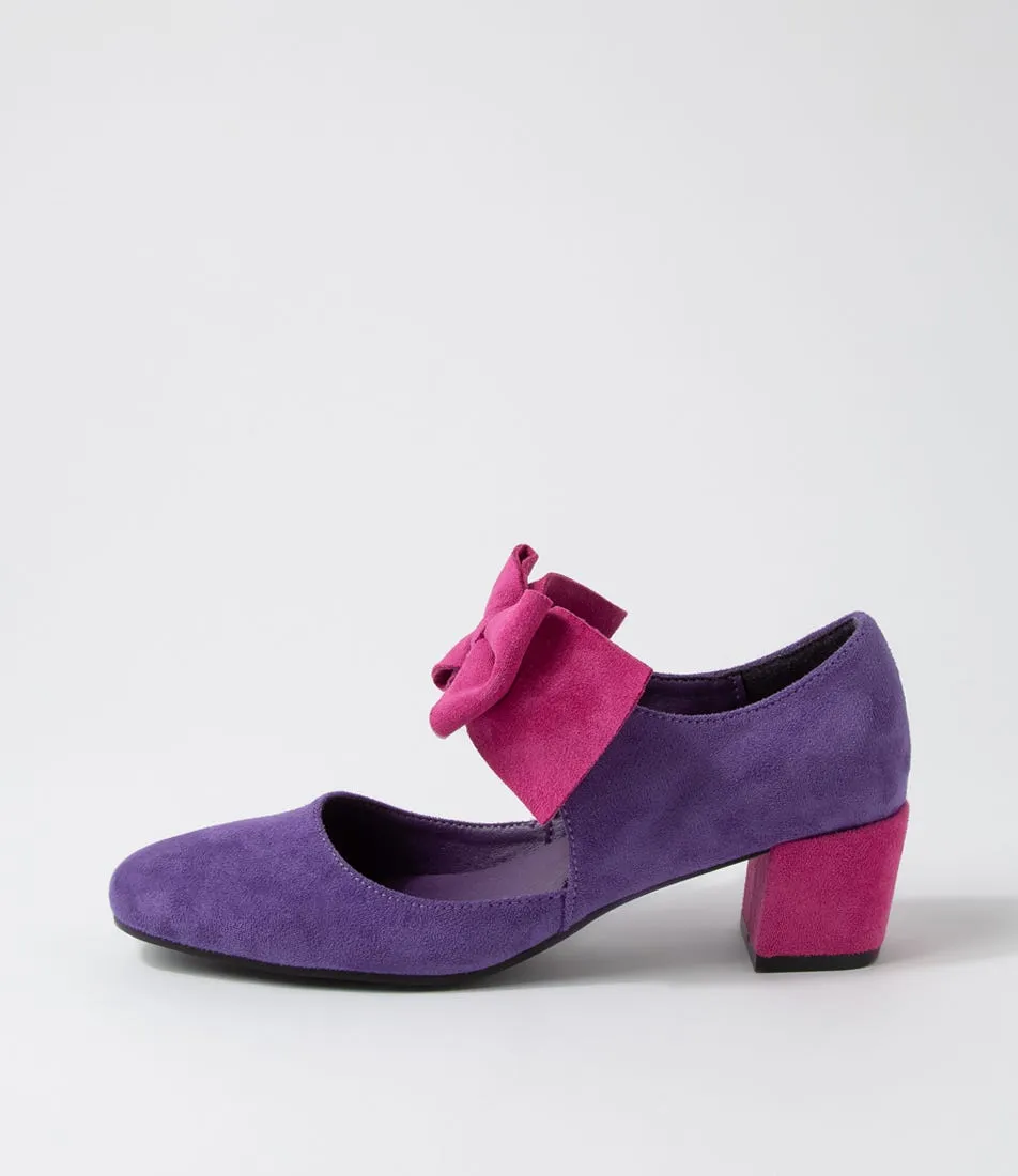 I LOVE BILLY Halim Purple Magenta Microsuede Heels