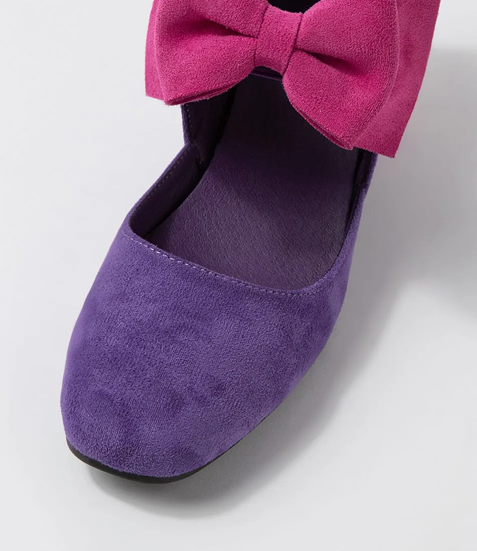 I LOVE BILLY Halim Purple Magenta Microsuede Heels