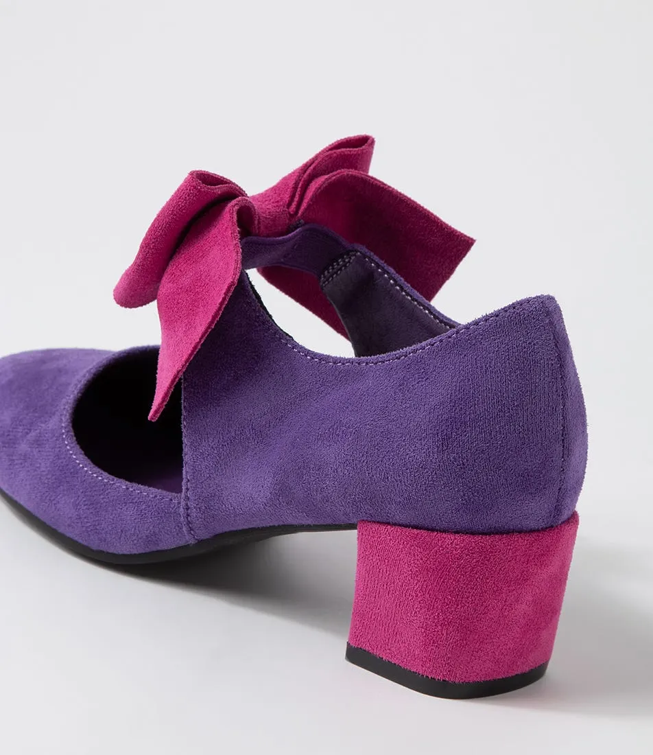 I LOVE BILLY Halim Purple Magenta Microsuede Heels