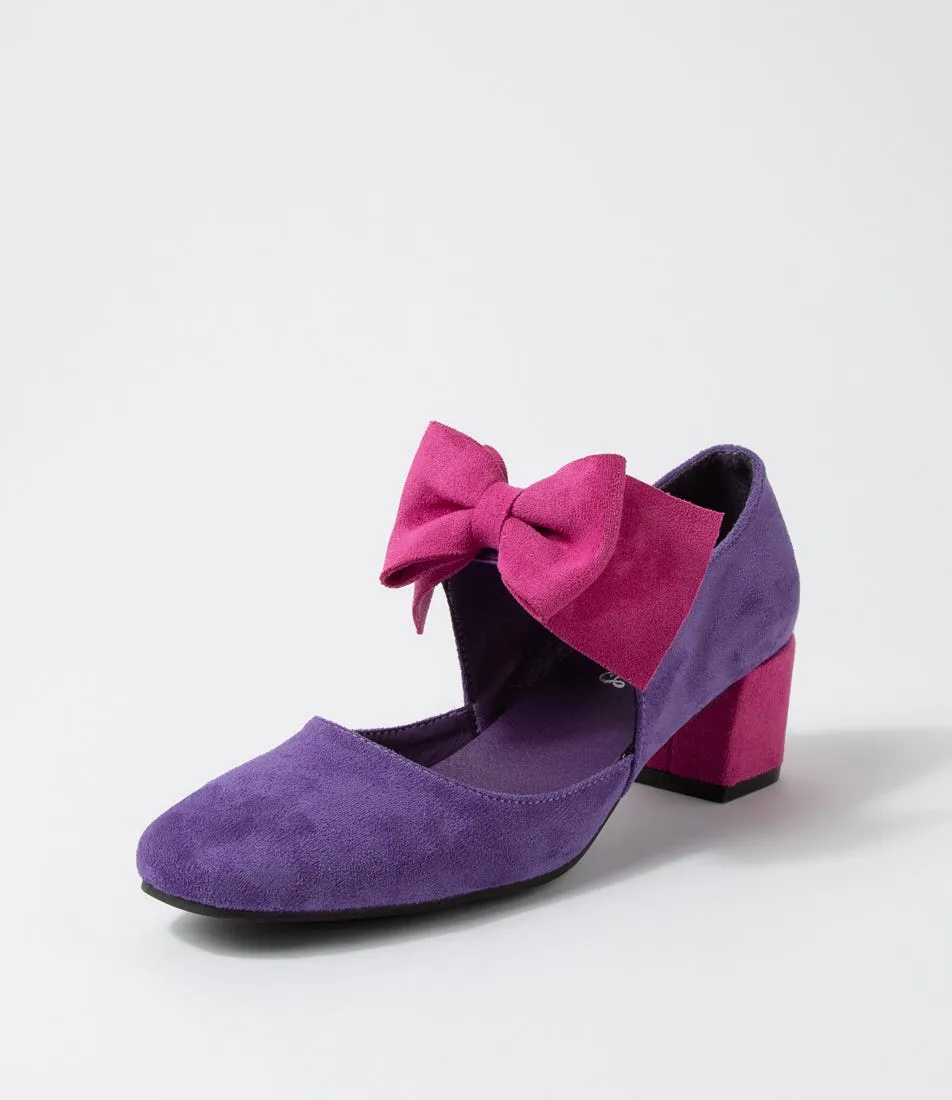 I LOVE BILLY Halim Purple Magenta Microsuede Heels