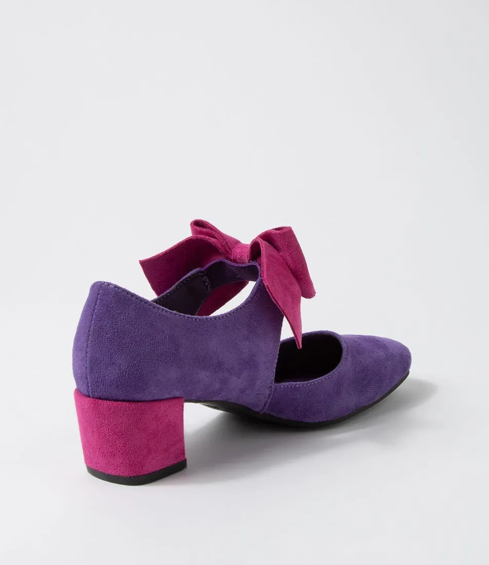 I LOVE BILLY Halim Purple Magenta Microsuede Heels