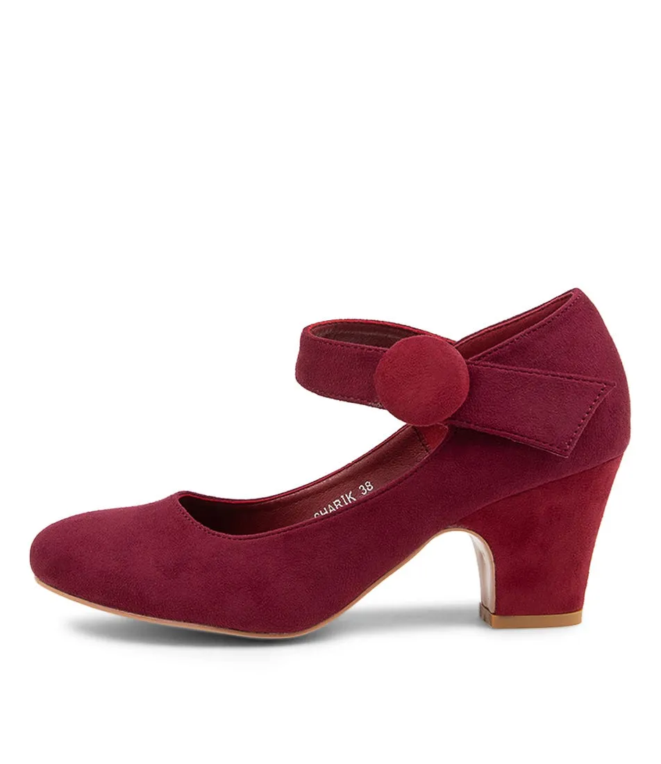 I LOVE BILLY Sharik Pinot Wine Microsuede Heels