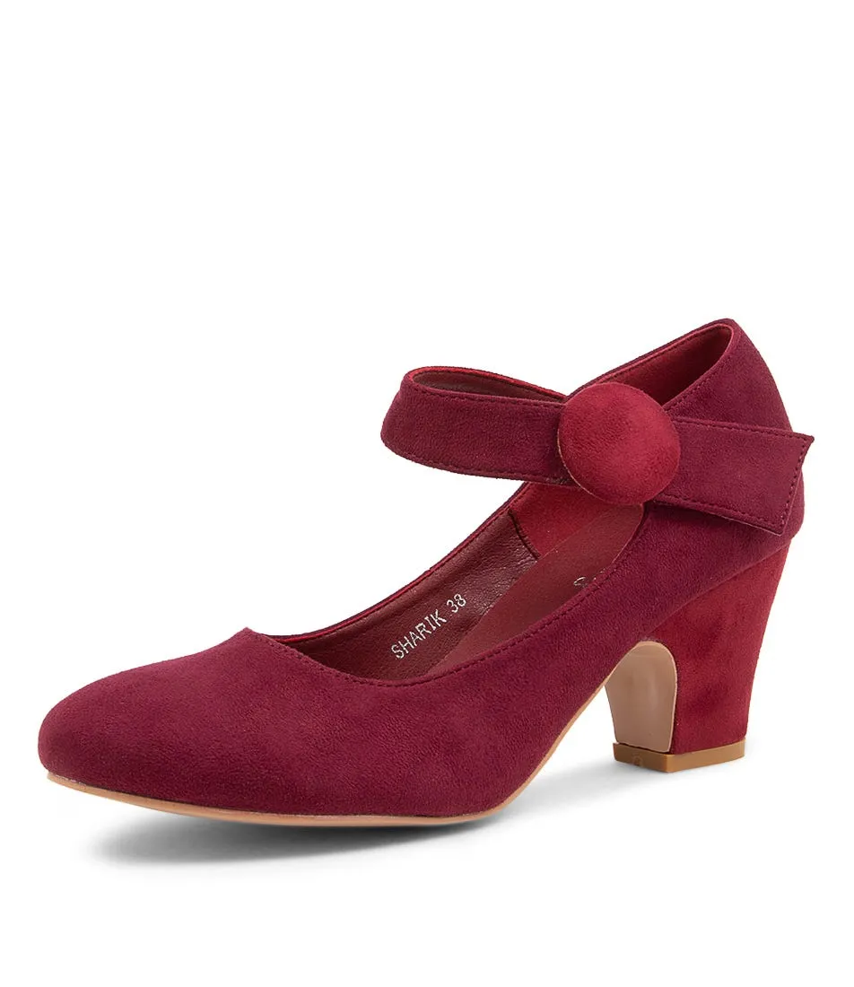 I LOVE BILLY Sharik Pinot Wine Microsuede Heels