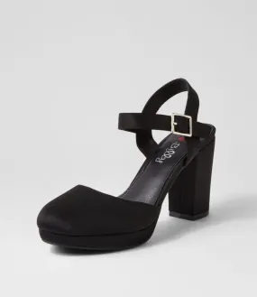 I LOVE BILLY Tosheen Black Fabric Heels