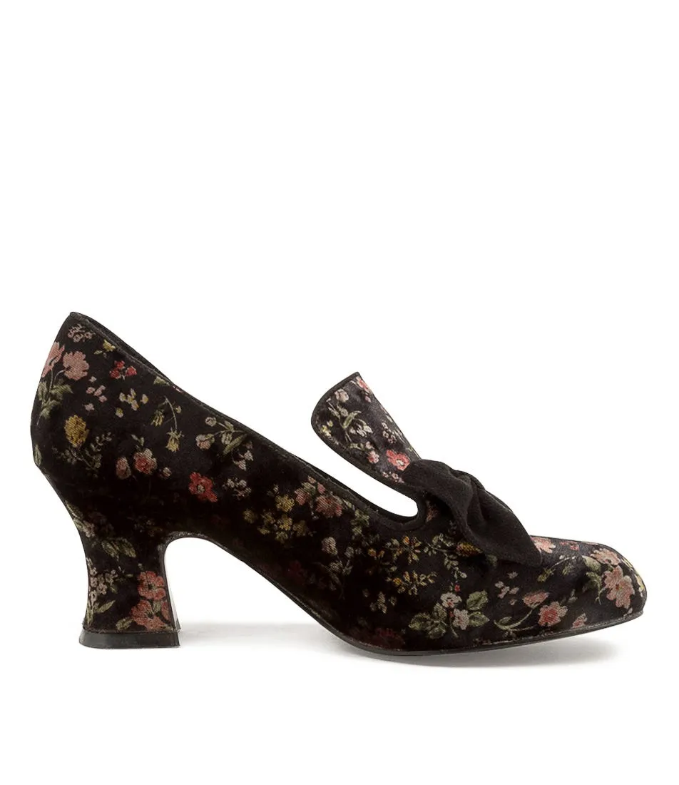 I LOVE BILLY Yessica Black Floral Fabric Heels