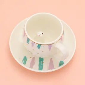 iLLASPARKZ Lovely Message Cute Bunny Ceramic Mug Cup and Saucer Set