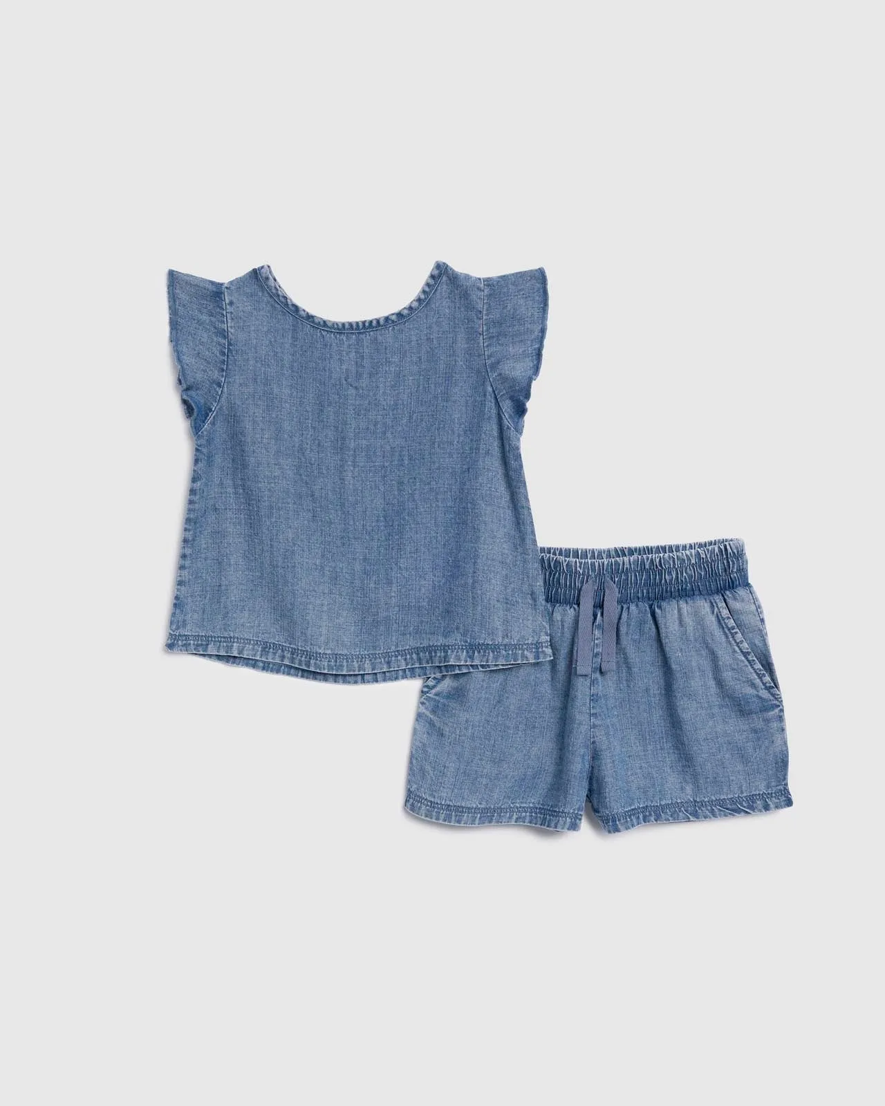 Infant Girl Indigo Short Sleeve Short Set