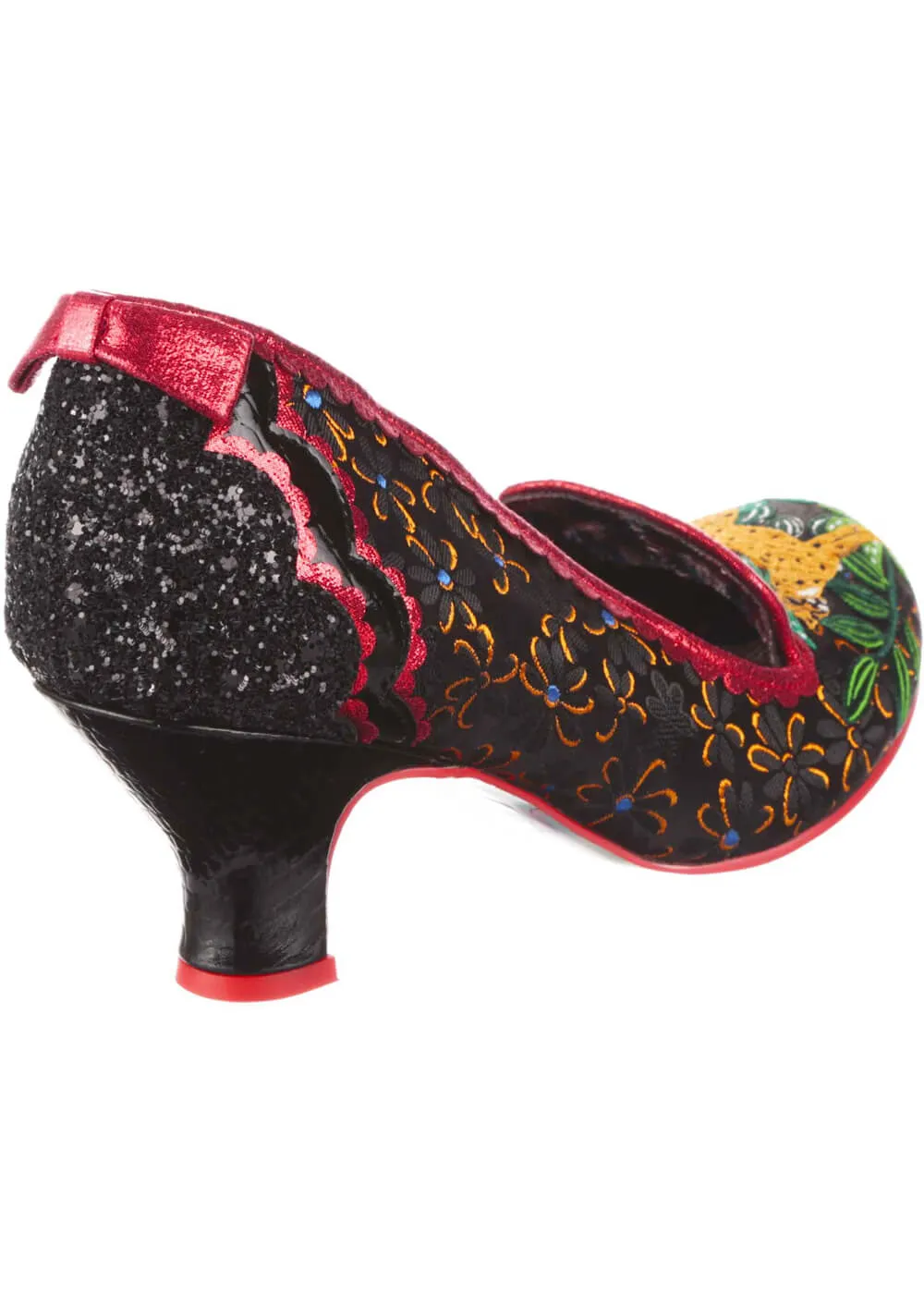 Black 50s Pumps by Irregular Choice Charming Cheetah