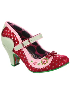 Peach 50's Floral Flower Flouce Pumps by Irregular Choice