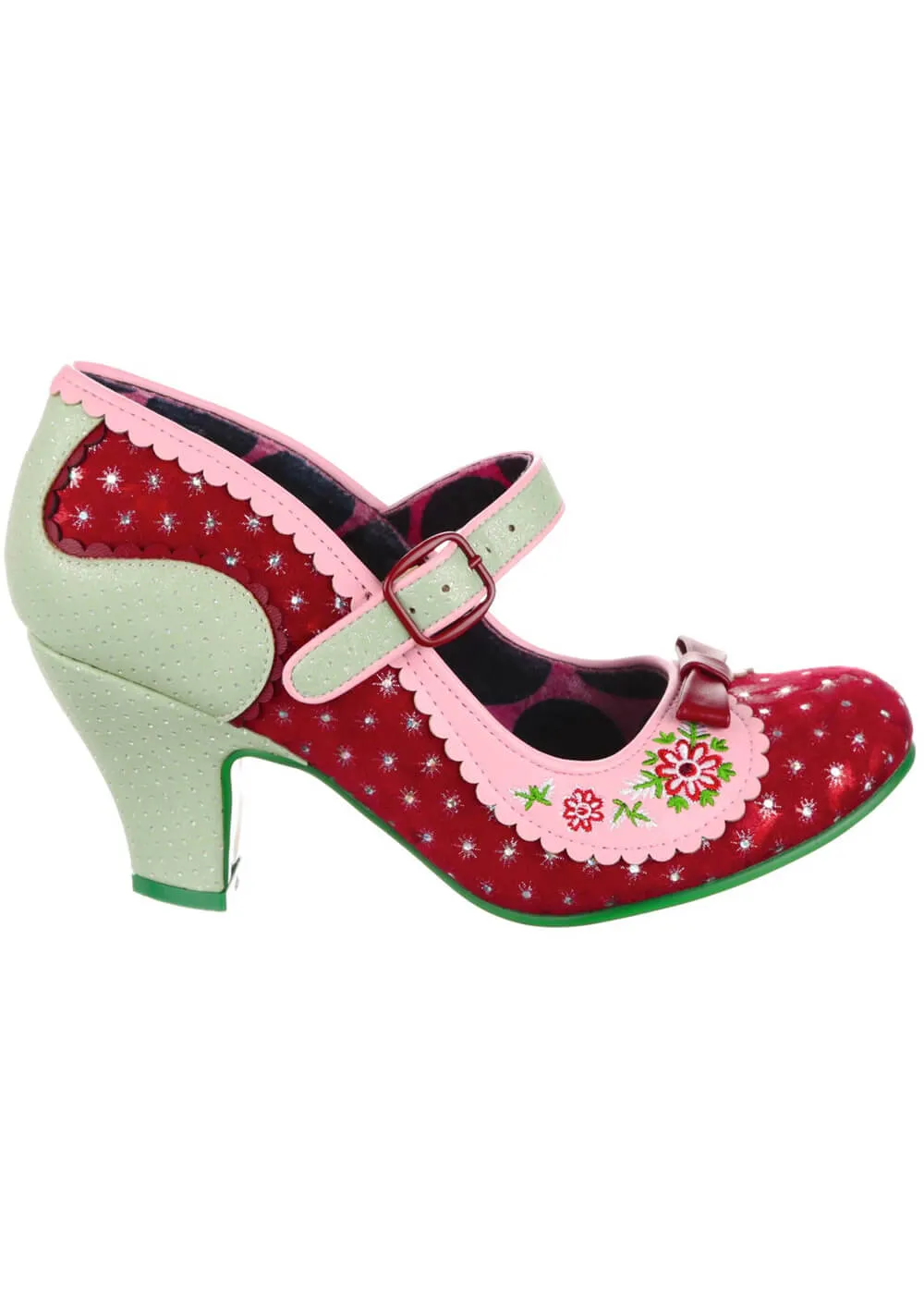 Peach 50's Floral Flower Flouce Pumps by Irregular Choice