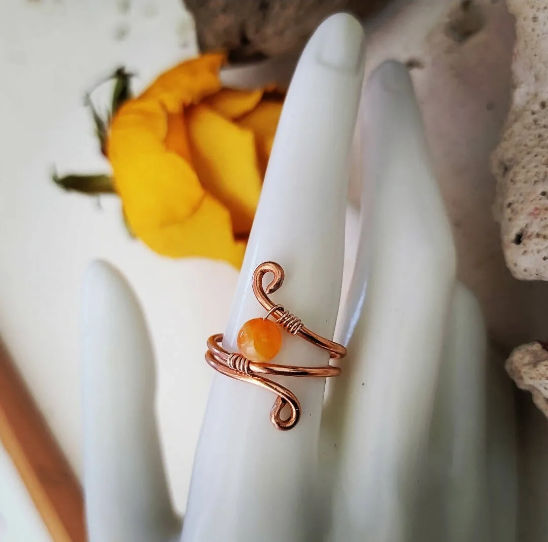 Wire Wrapped Citrine Ring by Island Girl Art